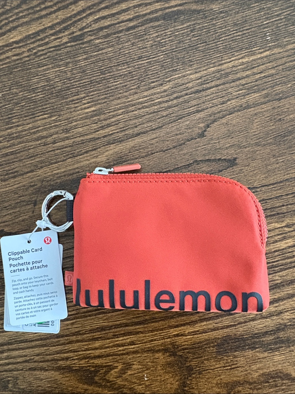 Lululemon NWT Clippable Card Pouch in Orange
